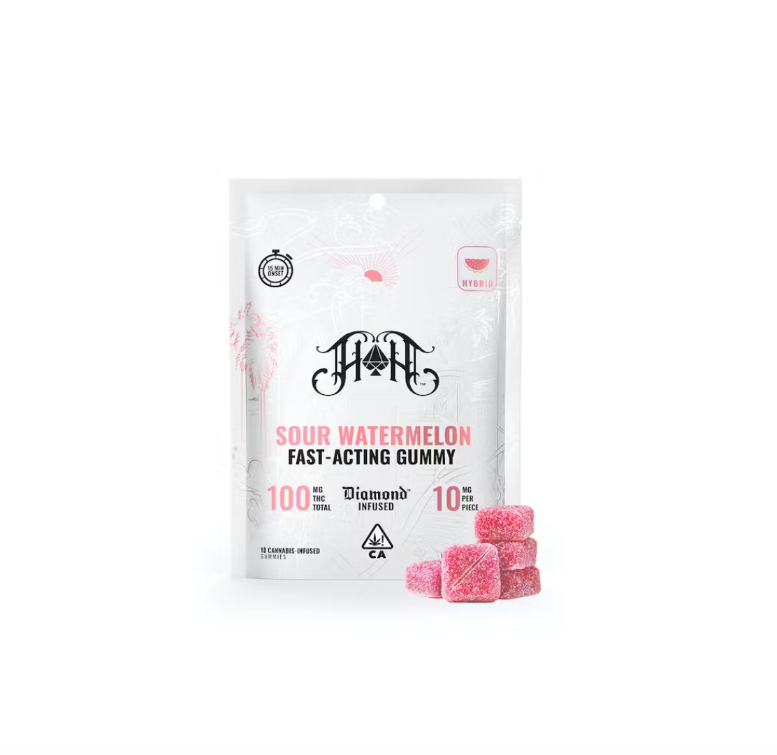 HEAVY HITTERS - SOUR WATERMELON 100MG FAST ACTING GUMMIES - 10 PACK