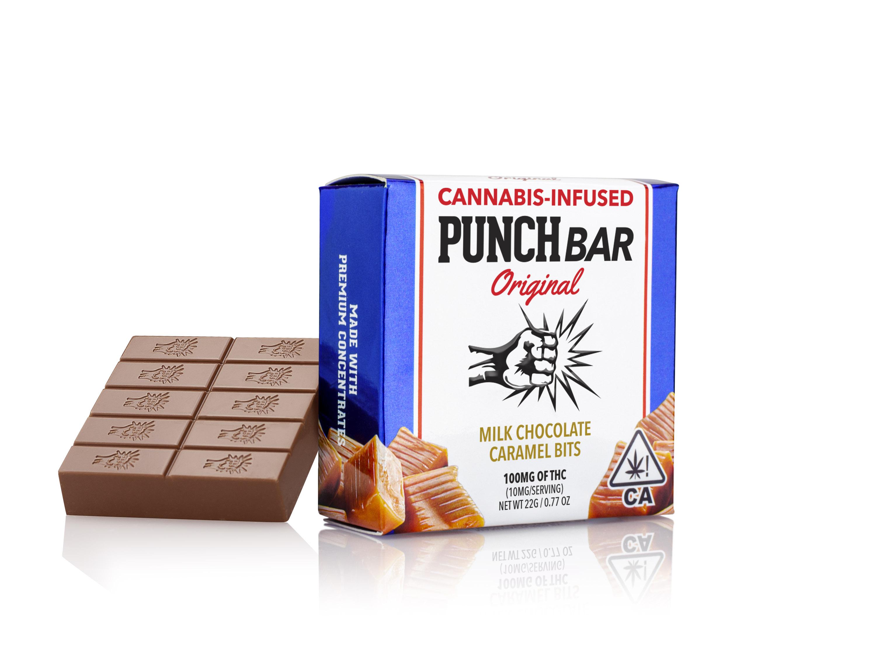 PUNCH - MILK CHOCOLATE CARAMEL BITS 100MG PUNCHBAR