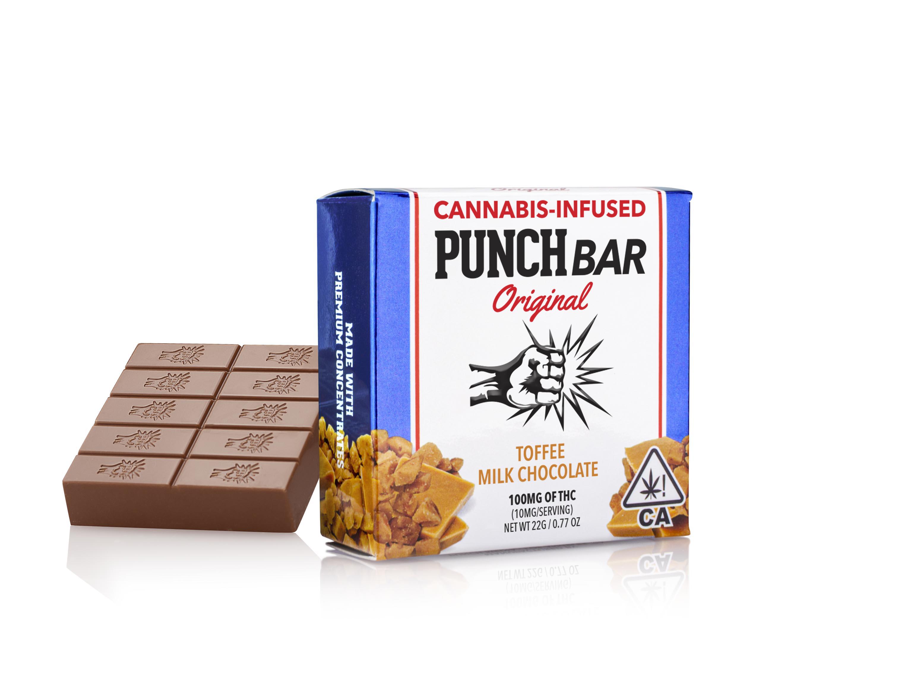 PUNCH EDIBLES - TOFFEE MILK CHOCOLATE 100MG PUNCH BAR